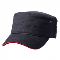military cap with contrasting sandwich